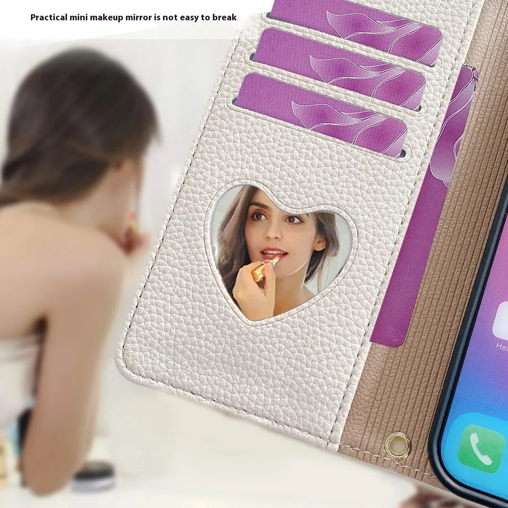 Multifunctional card phone case with lanyard bracket and magnetic suction for Apple iPhone