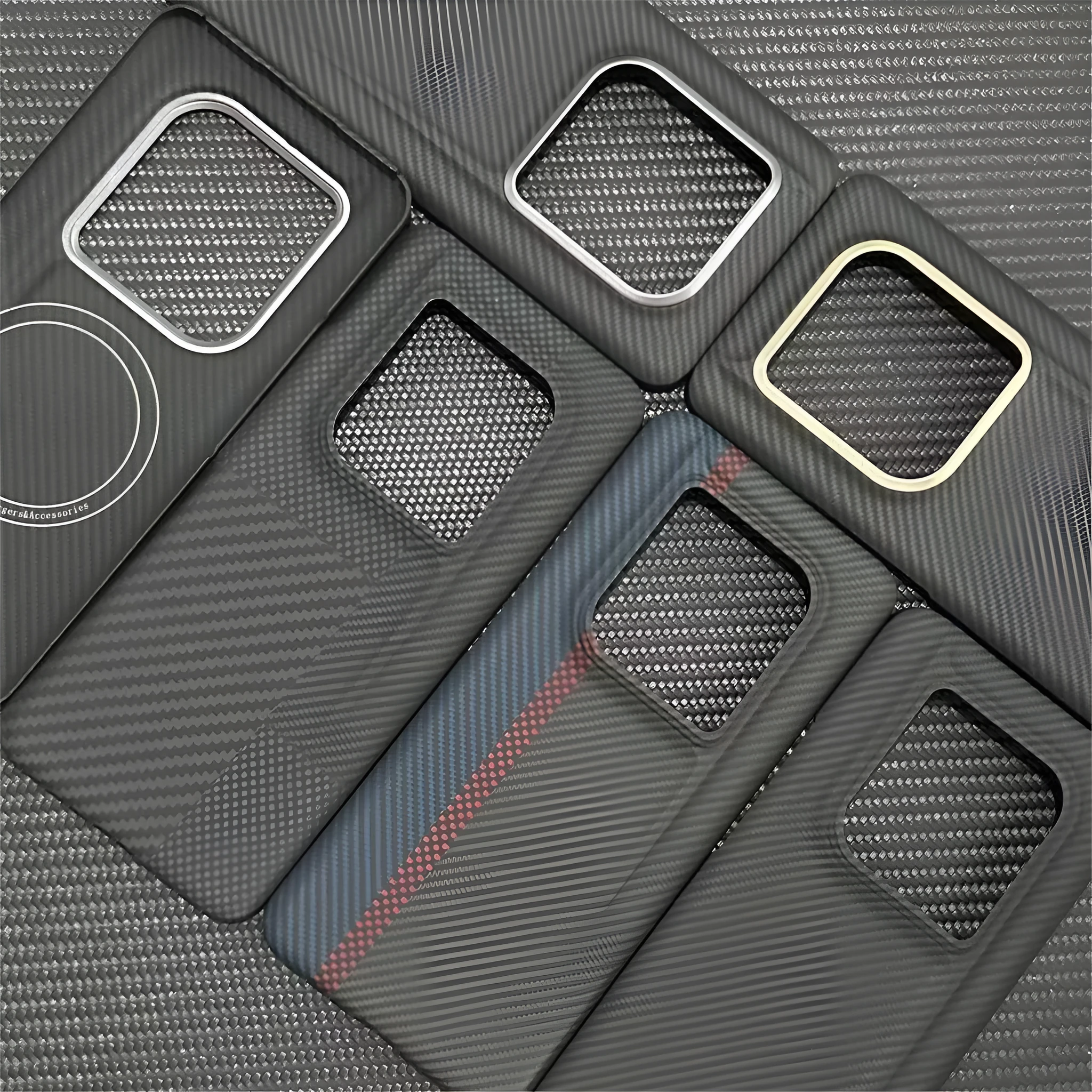 Rongaramid Fiber Protective Sleeve genuine leather phone case for Glory Magic6 Zhizhen Edition, red colour, coarse grain texture