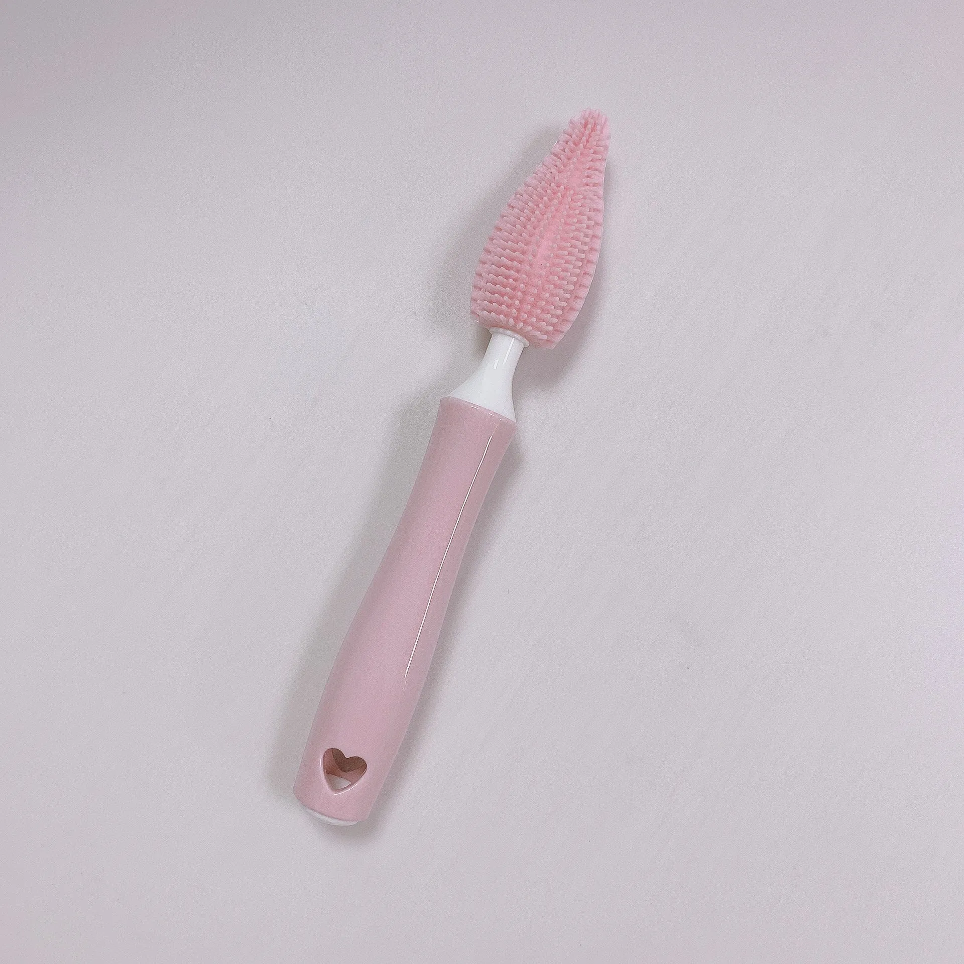 Silicone baby bottle cleaning brush set with straw cleaner in assorted colours