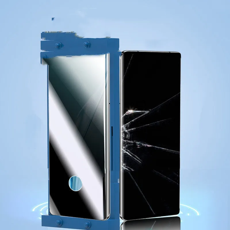 Samsung curved TPU screen protector in spyproof privacy finish on S24