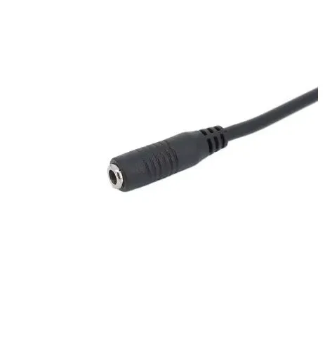 Black DC power cord with male to female plugs, copper core, 22AWG, for audio video use