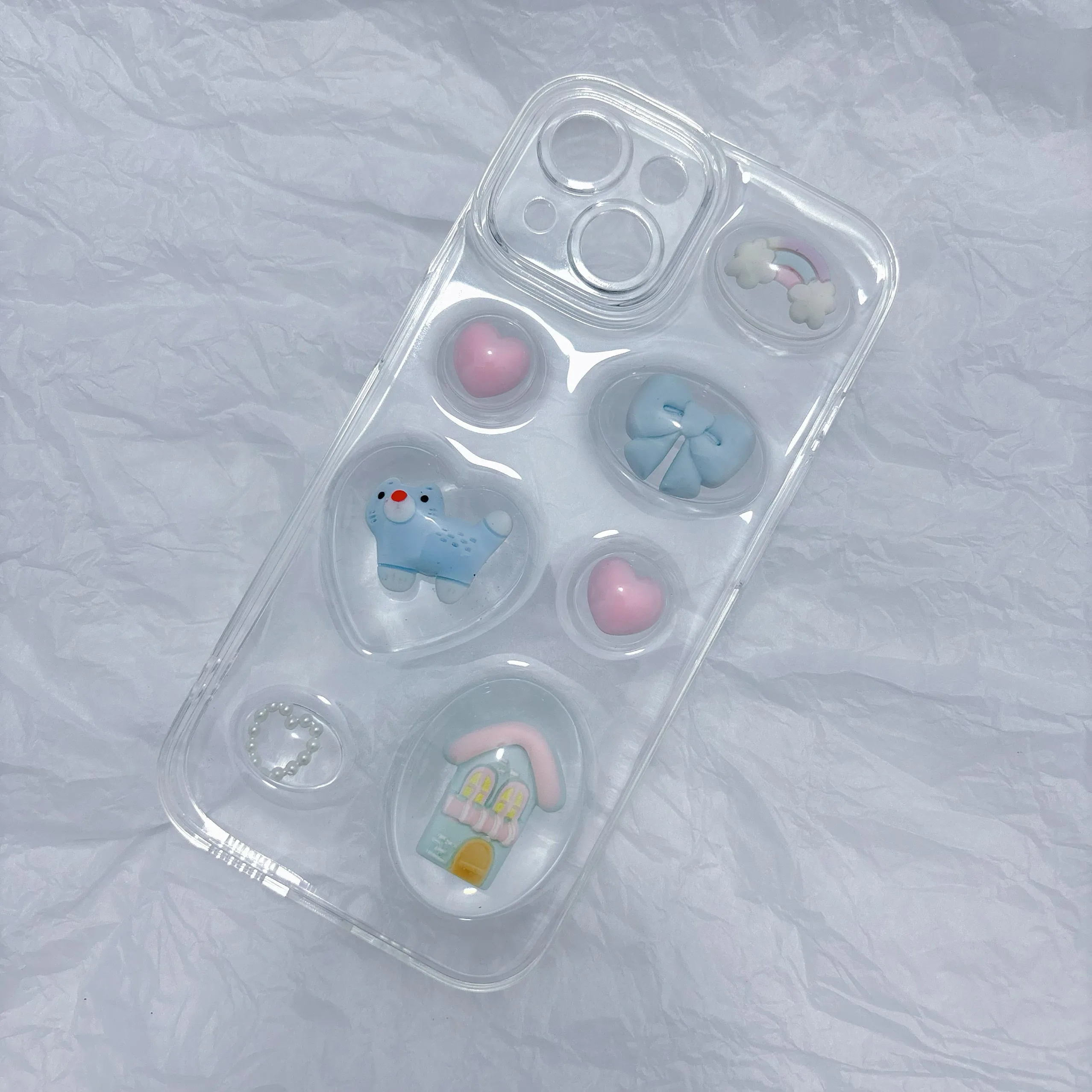 Soft drip glue cat phone case for Apple iPhone with 3D dropper design in same-style colour