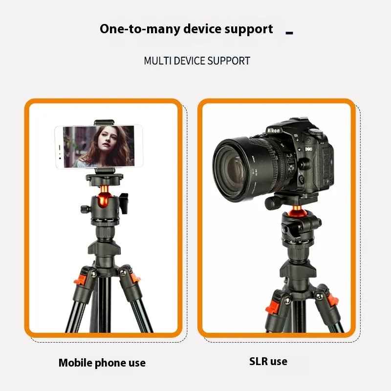 K268 orange aluminium alloy folding portable SLR camera tripod with load capacity 2-5kg