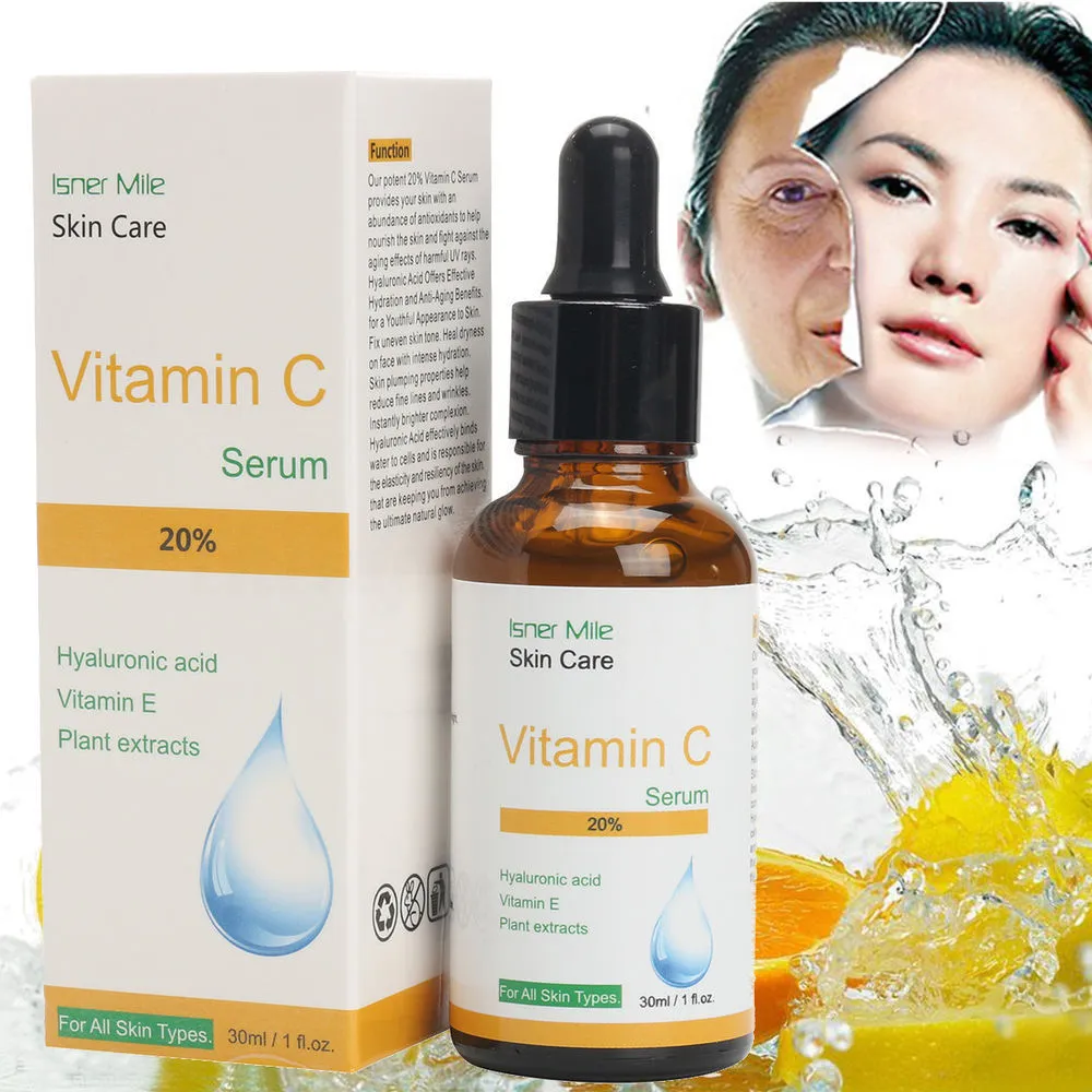30ml bottle of vitamin C undiluted brightening and firming face essence serum.