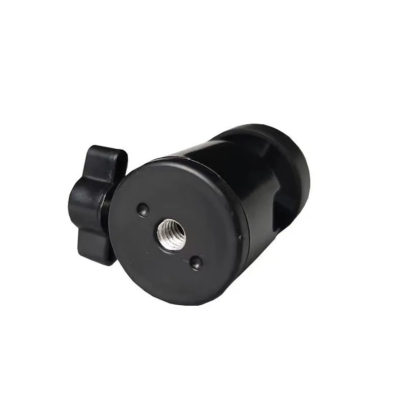 Metal tripod head with 360-degree rotating adjustment bracket and 1/4-inch universal thread