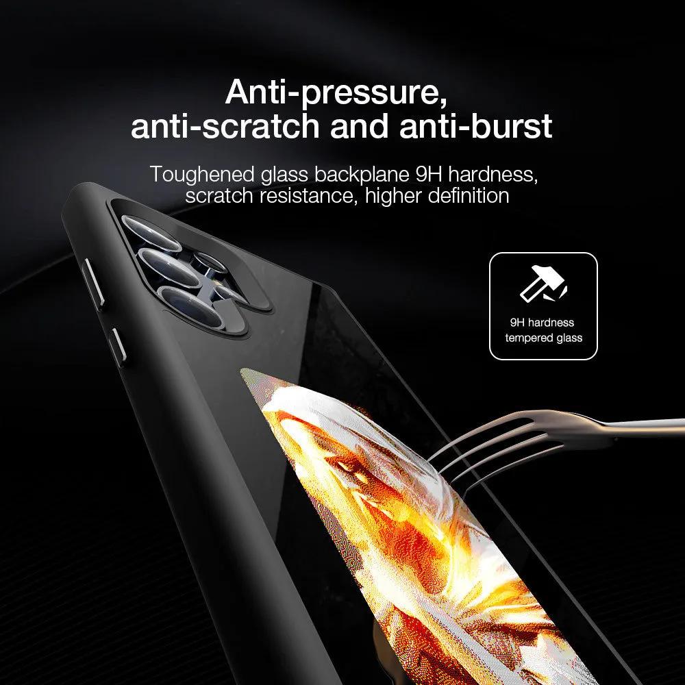 Four-colour NFC e-ink screen phone case for Samsung S24+ with black tempered glass backplate and electroplated finish