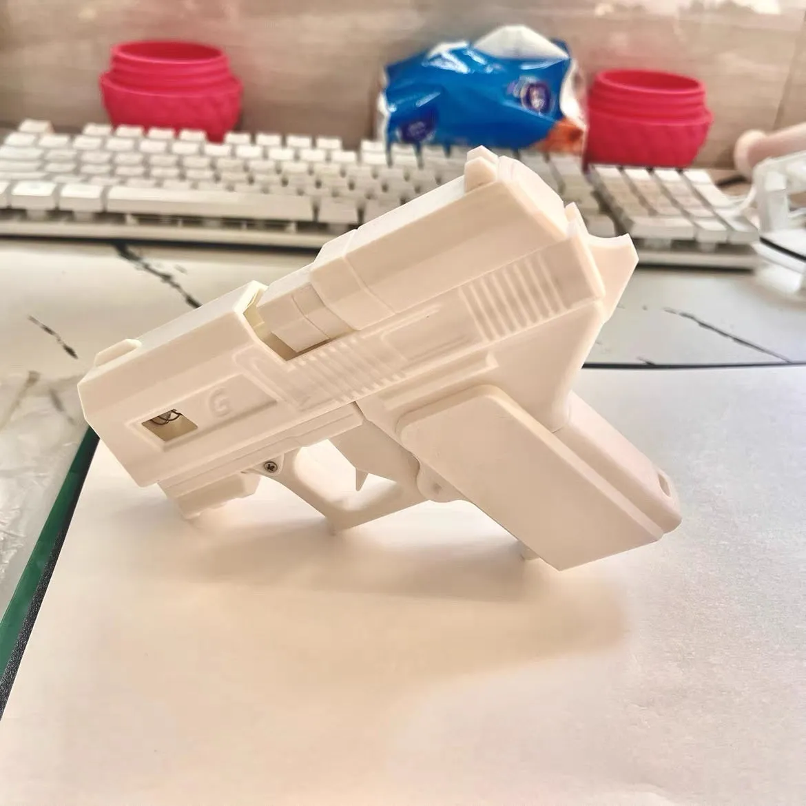 3D printed automatic bounce cover earphone case for Apple AirPods in cool black, PC material, detachable protective shell
