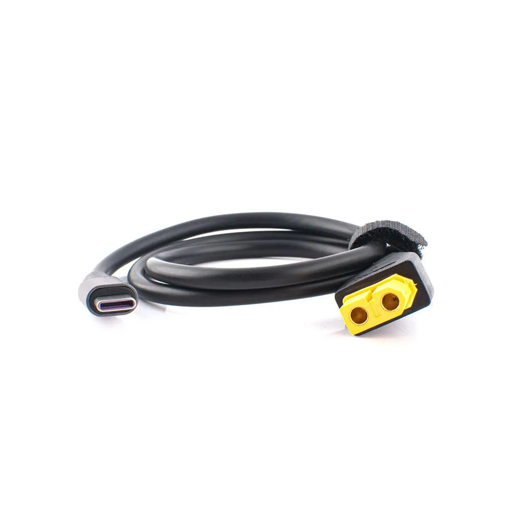 20V charger adapter cable with USB-C input, silicone sheath, 0.5m length, SC100 model