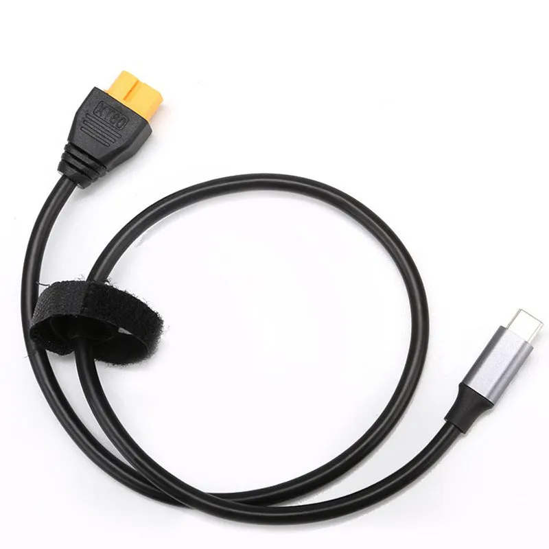 20V charger adapter cable with USB-C input, silicone sheath, 0.5m length, SC100 model