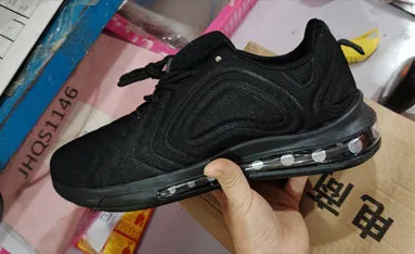Men's black casual running shoes with a thick sole and lace-up front.