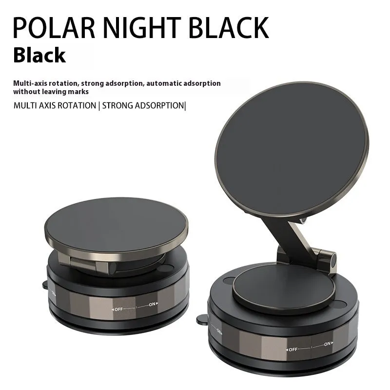 Folding vacuum suction cup car phone holder in black T30 made of zinc alloy
