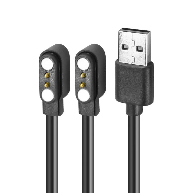 Black 50cm charging cable with 2-pin 2.54mm connector for Bluetooth glasses