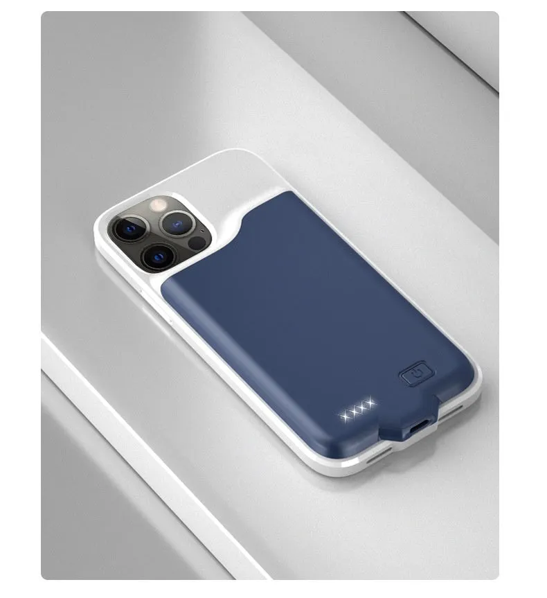 Ultra-thin plastic shell back splint power bank for iPhone 12 Pro Max in rose gold