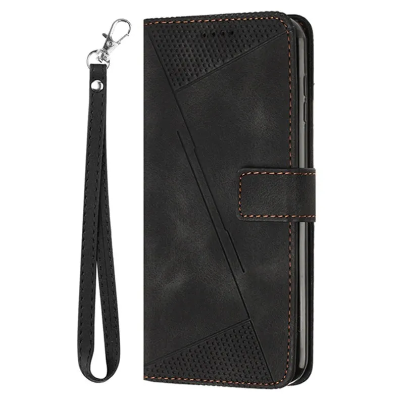 REALME 11 line stripe phone case with card holder and crossbody strap in blue for OPPO