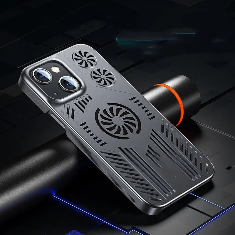 Breathable magnetic suction gaming phone case for Apple 13 Pro Max in cool black