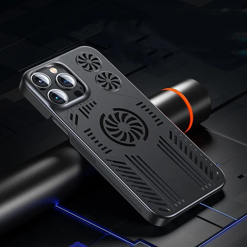 Breathable magnetic suction gaming phone case for Apple 13 Pro Max in cool black