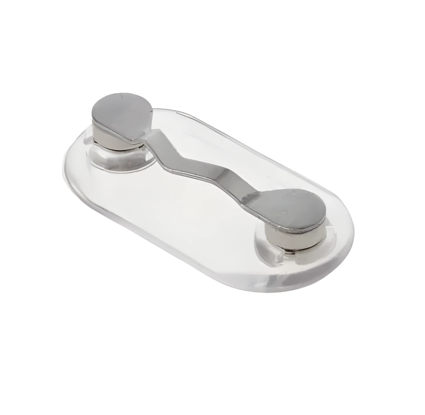Black magnetic glasses holder on a fridge door with spectacles stored