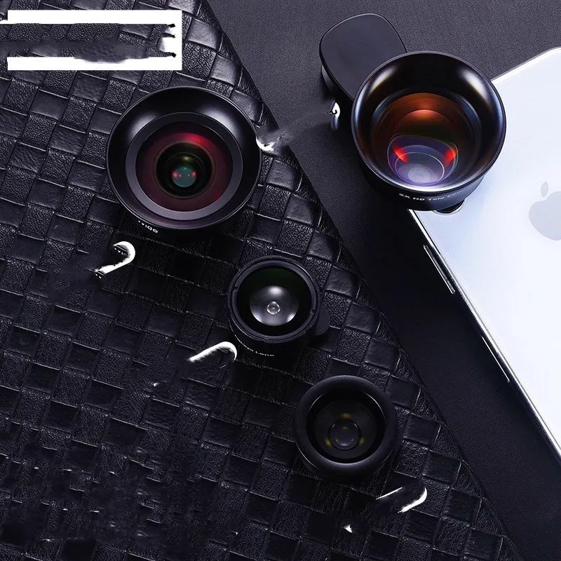 6K SLR-level super wide-angle HD macro external phone camera lens kit in Fashion Black