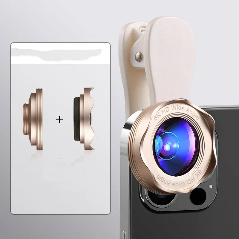 6K SLR-level super wide-angle HD macro external phone camera lens kit in Fashion Black
