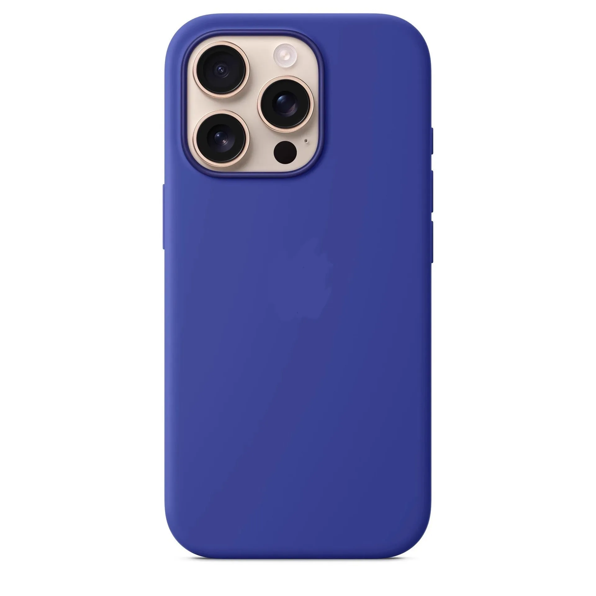 Magnetic liquid silicone phone case in blue for iPhone 16 Pro Max with all-inclusive design