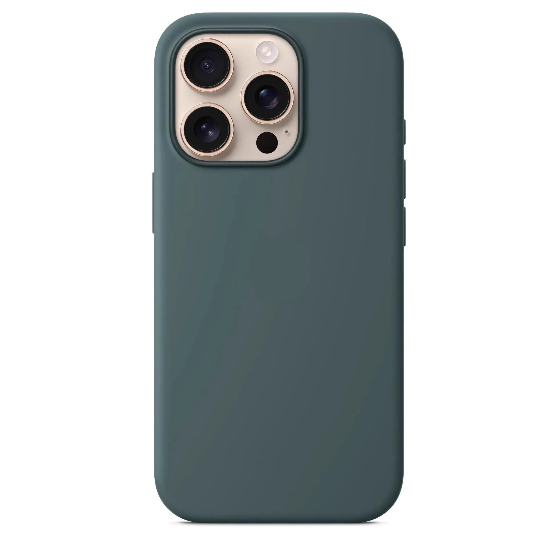 Magnetic liquid silicone phone case in blue for iPhone 16 Pro Max with all-inclusive design