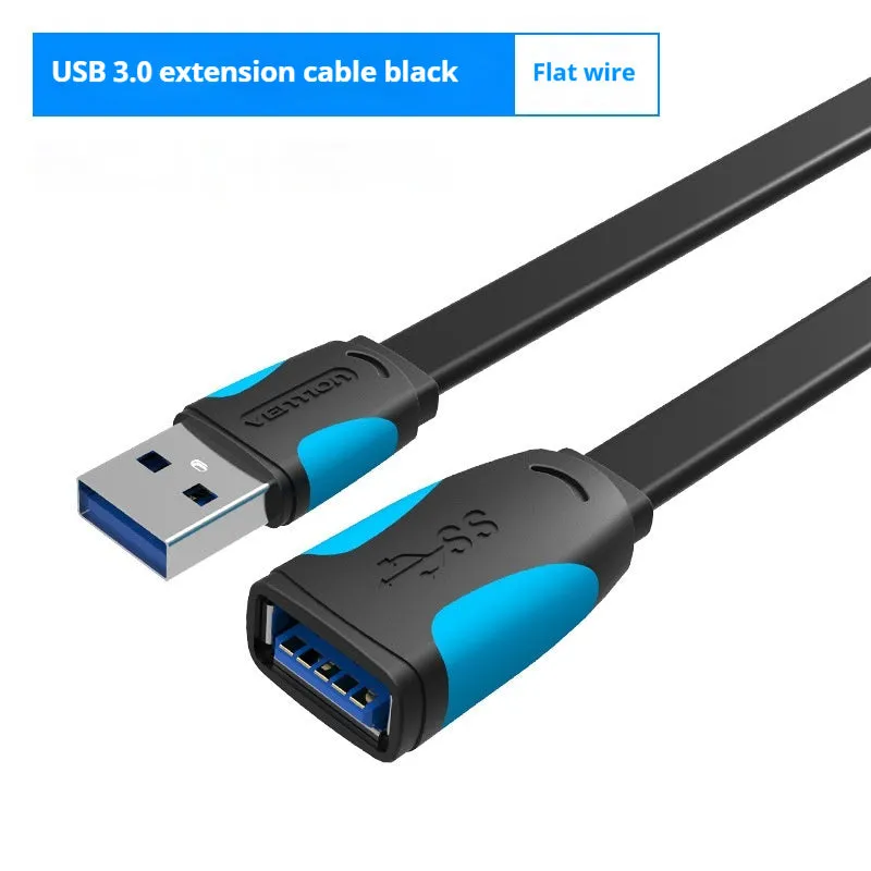 Black USB extension cable for wireless network card, 2.0 or 3.0 option, 0.5m to 5m length
