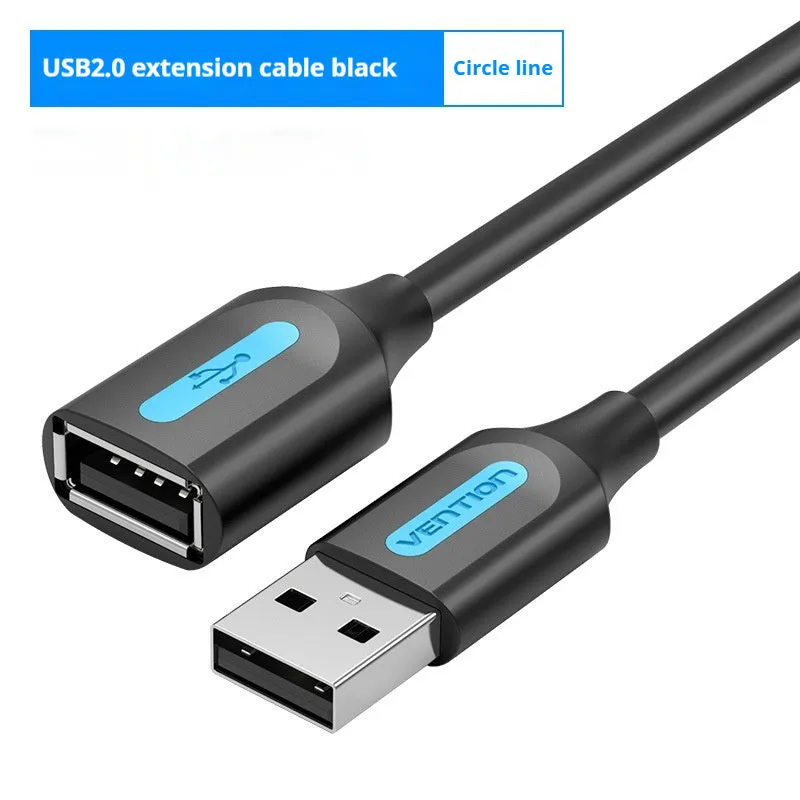 Black USB extension cable for wireless network card, 2.0 or 3.0 option, 0.5m to 5m length
