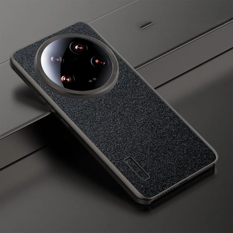 Xiaomi 14Ultra plain leather protective shell in black, frosted finish, hard case with magnetic attraction