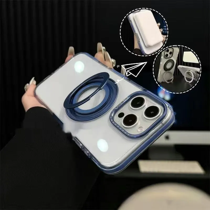 Rotating pivot phone case for iPhone with stand and magnetic function in eight colour options