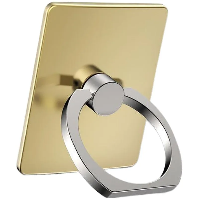 Rotatable paste-type desktop phone ring bracket with strong adsorption metal ring in Aurora silver on a phone back