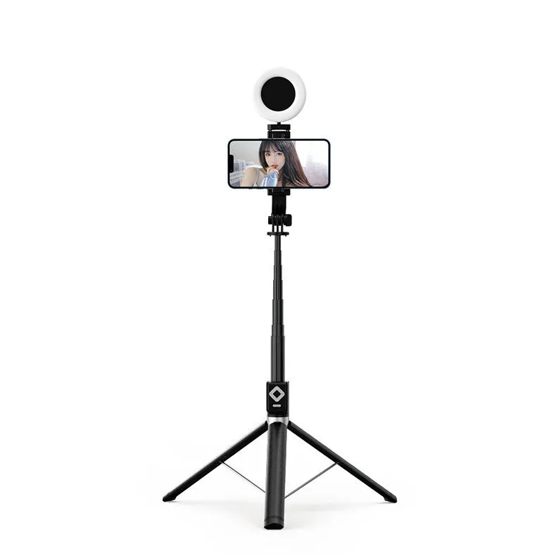 T11 aluminium alloy selfie stick with dual light, available in black and white colours