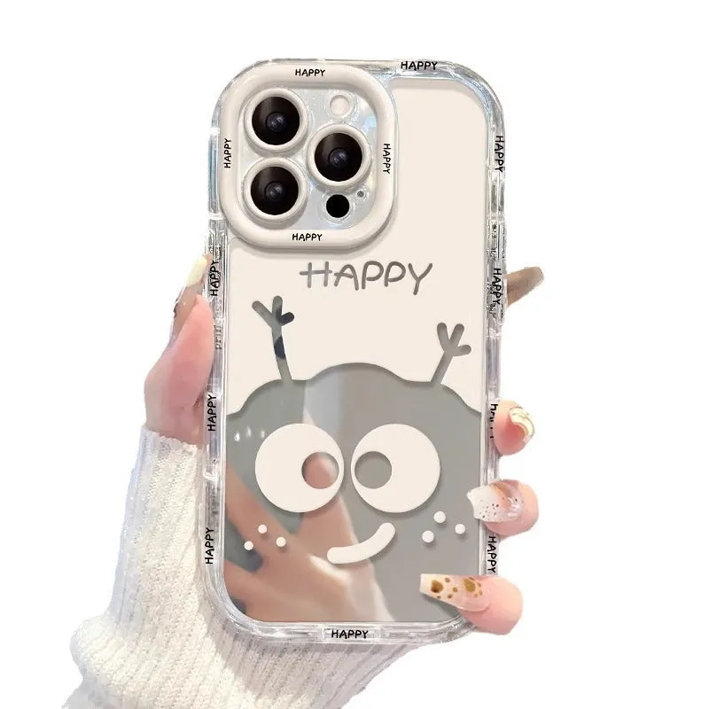 Creative white coal ball silicone phone case for iPhone fall protection, white briquette colour