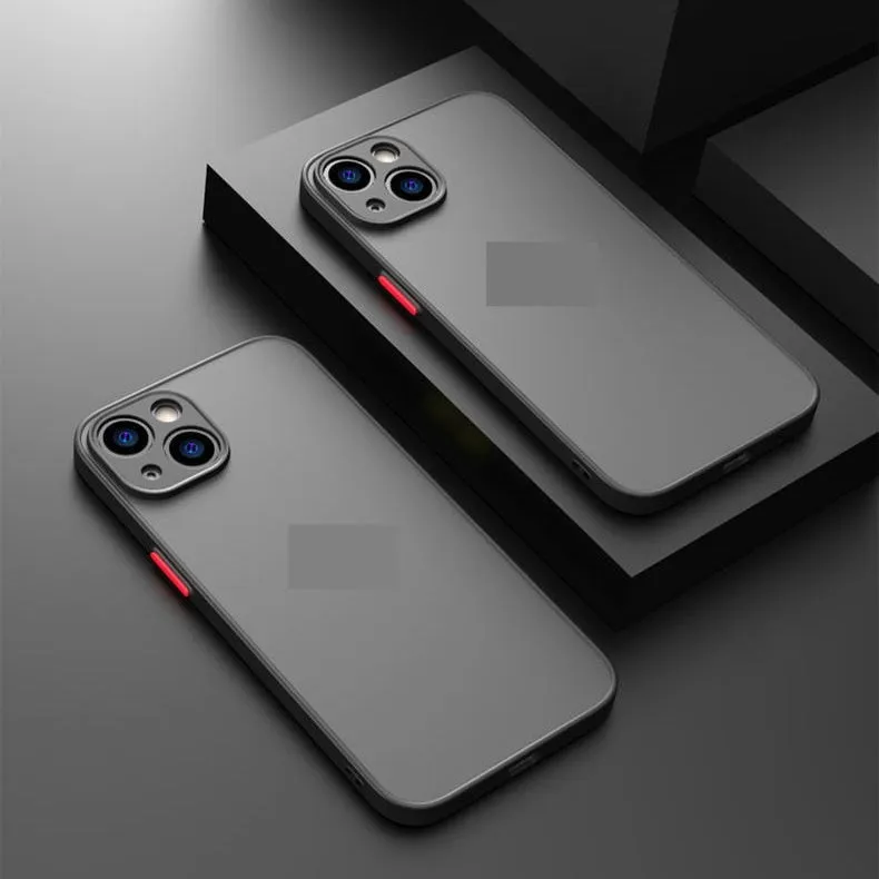 Fine-hole frosted contrast colour phone case for iPhone with silicone back cover