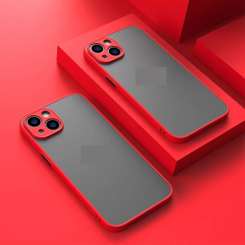 Fine-hole frosted contrast colour phone case for iPhone with silicone back cover