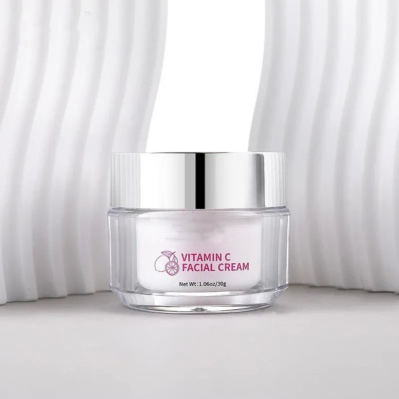30g Vitamin C face cream jar with compact 6x6x5.2cm dimensions for universal skin types