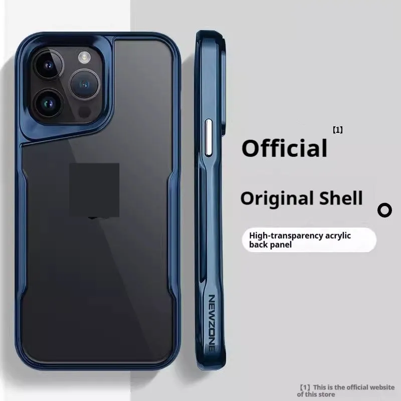 Armor Small Waist drop-resistant phone case for Apple iPhone, titanium black, electroplated finish, all-inclusive PC cover