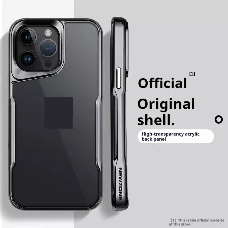 Armor Small Waist drop-resistant phone case for Apple iPhone, titanium black, electroplated finish, all-inclusive PC cover