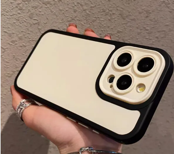 Two-in-one drop-resistant PC phone case for iPhone 12-15 series, grinding finish, five colour options including gray black and titanium silver