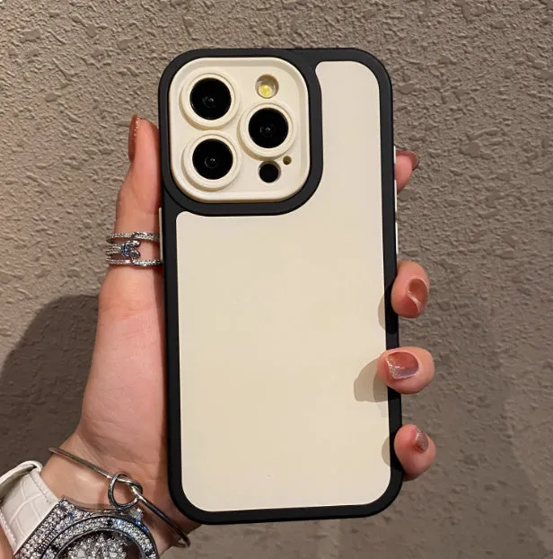 Two-in-one drop-resistant PC phone case for iPhone 12-15 series, grinding finish, five colour options including gray black and titanium silver