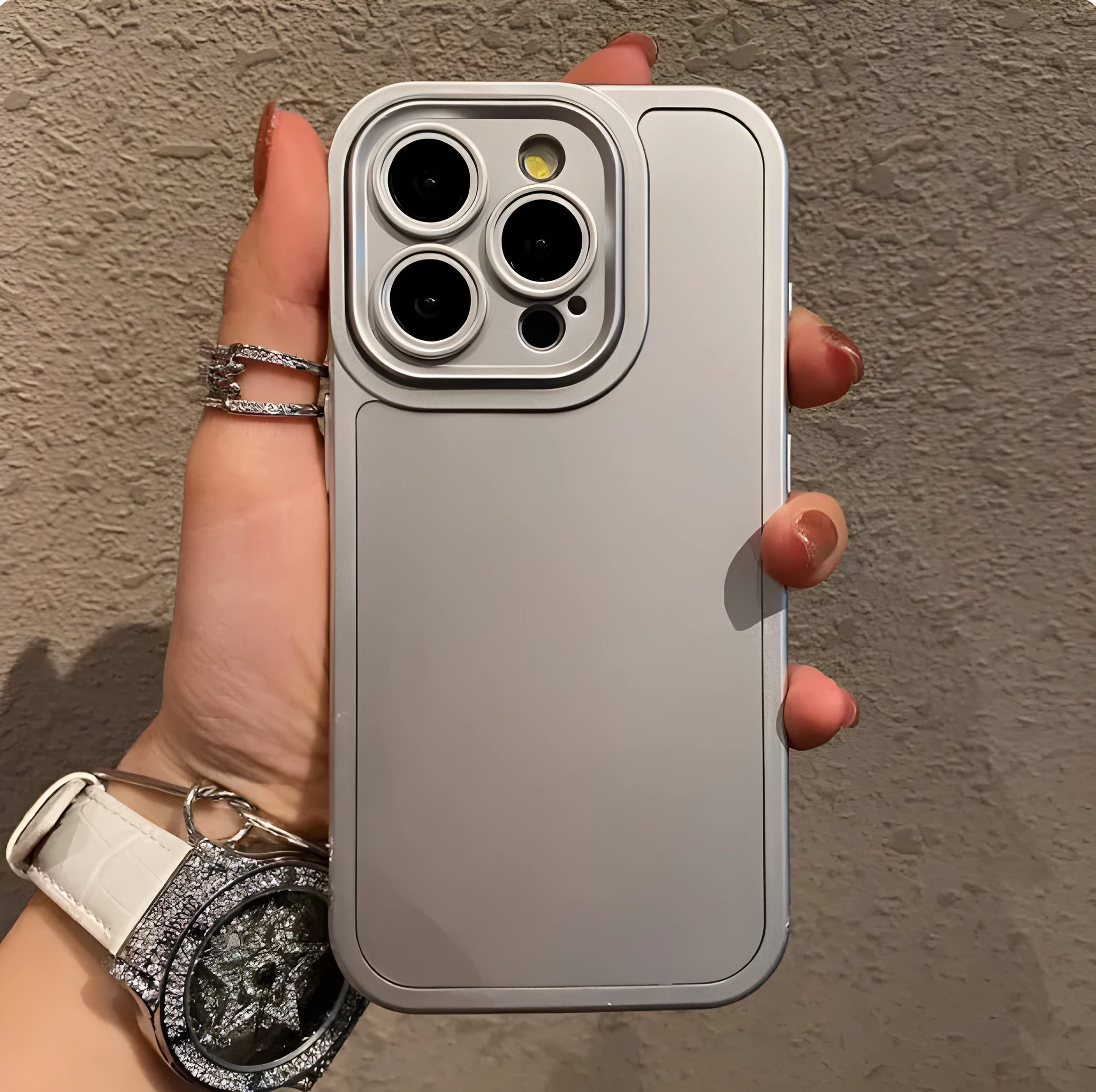 Two-in-one drop-resistant PC phone case for iPhone 12-15 series, grinding finish, five colour options including gray black and titanium silver