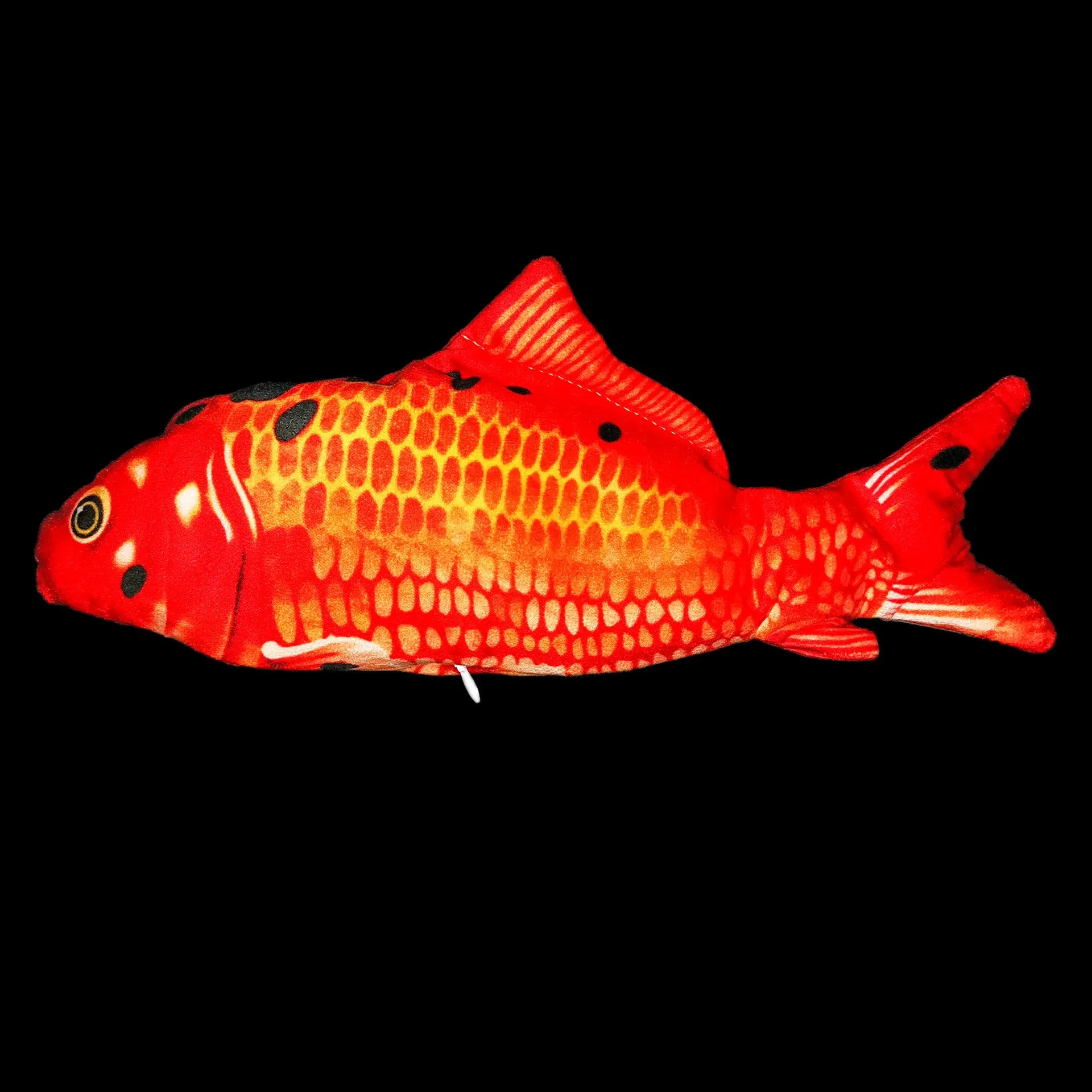 Electronic jumping fish cat toy measuring 30cm with multicolor PP design and USB cable