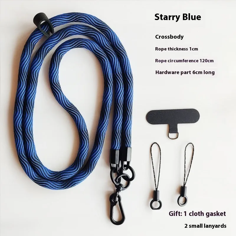 Mobile phone lanyard crossbody sling with anti-lost polyester rope and metal buckle