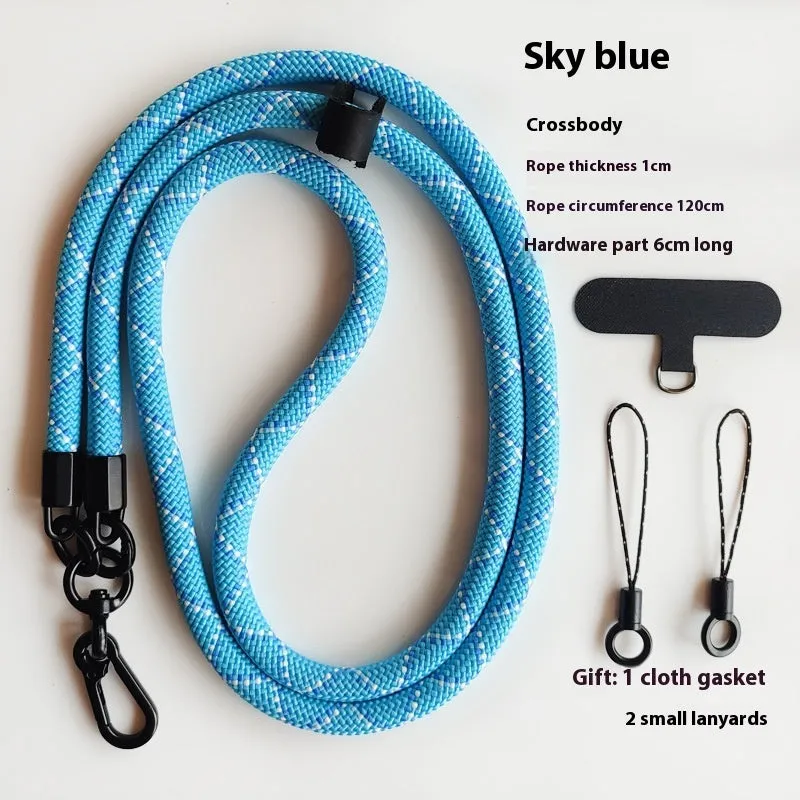 Mobile phone lanyard crossbody sling with anti-lost polyester rope and metal buckle
