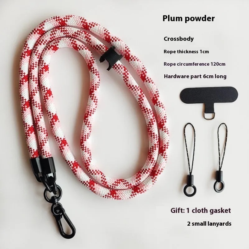 Mobile phone lanyard crossbody sling with anti-lost polyester rope and metal buckle