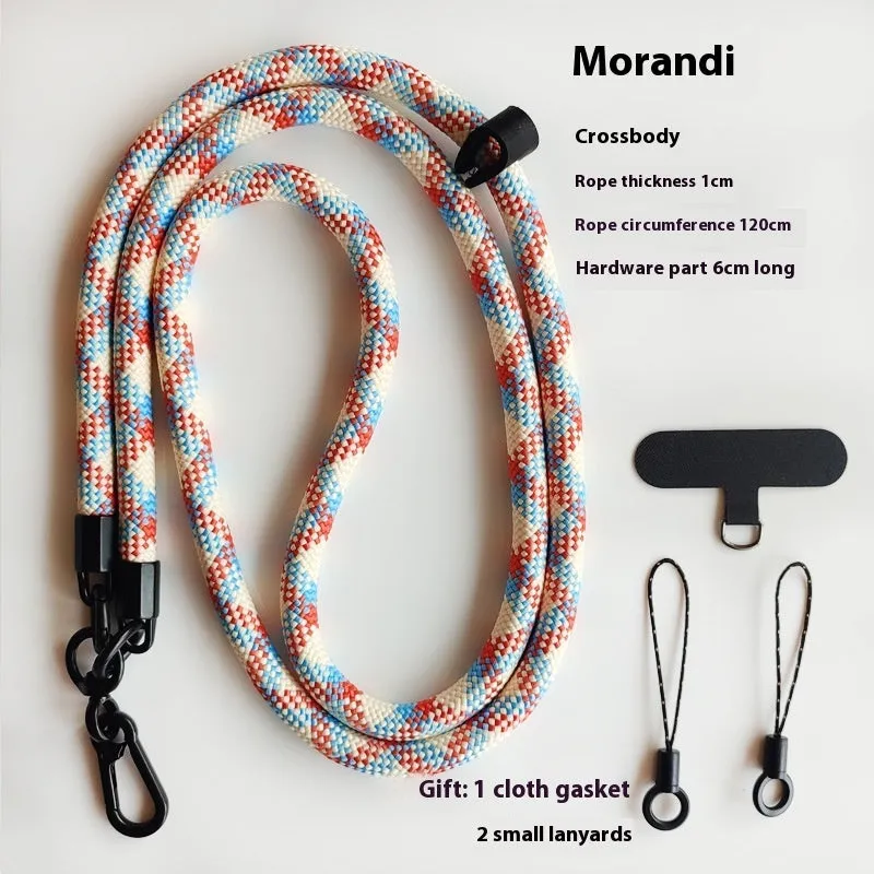 Mobile phone lanyard crossbody sling with anti-lost polyester rope and metal buckle