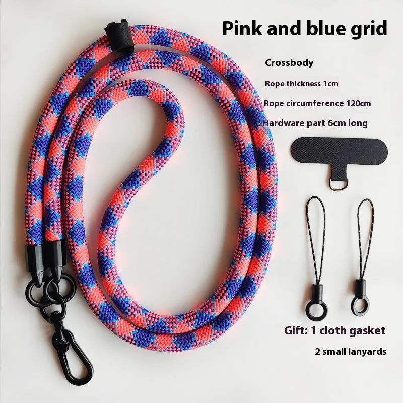 Mobile phone lanyard crossbody sling with anti-lost polyester rope and metal buckle