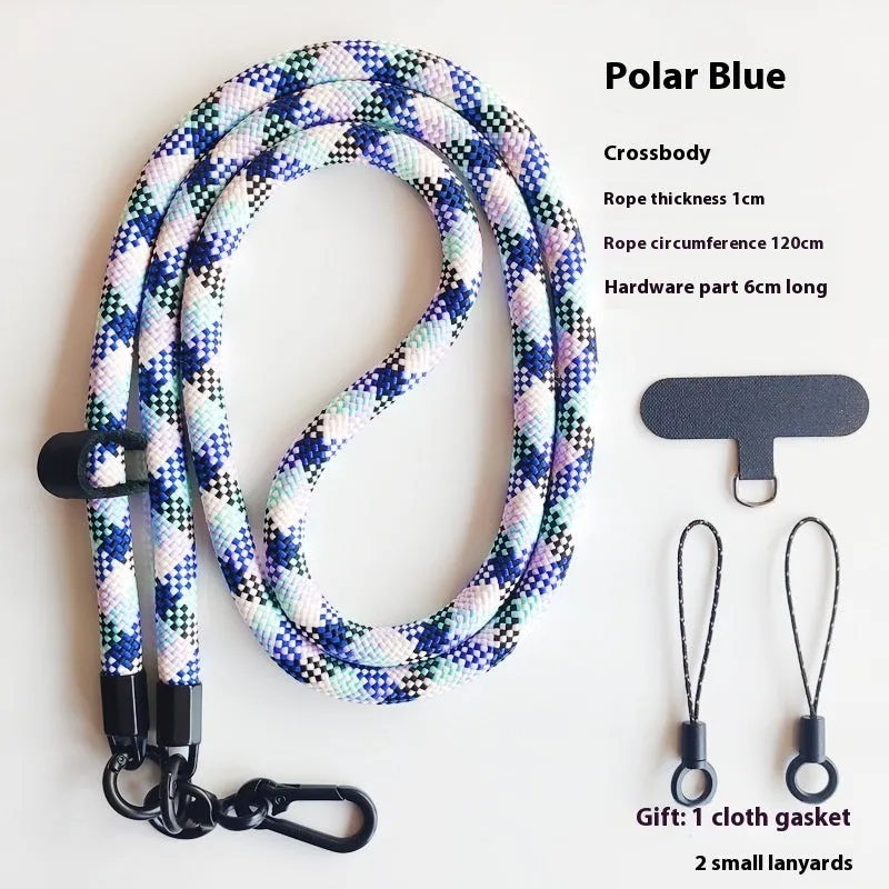 Mobile phone lanyard crossbody sling with anti-lost polyester rope and metal buckle