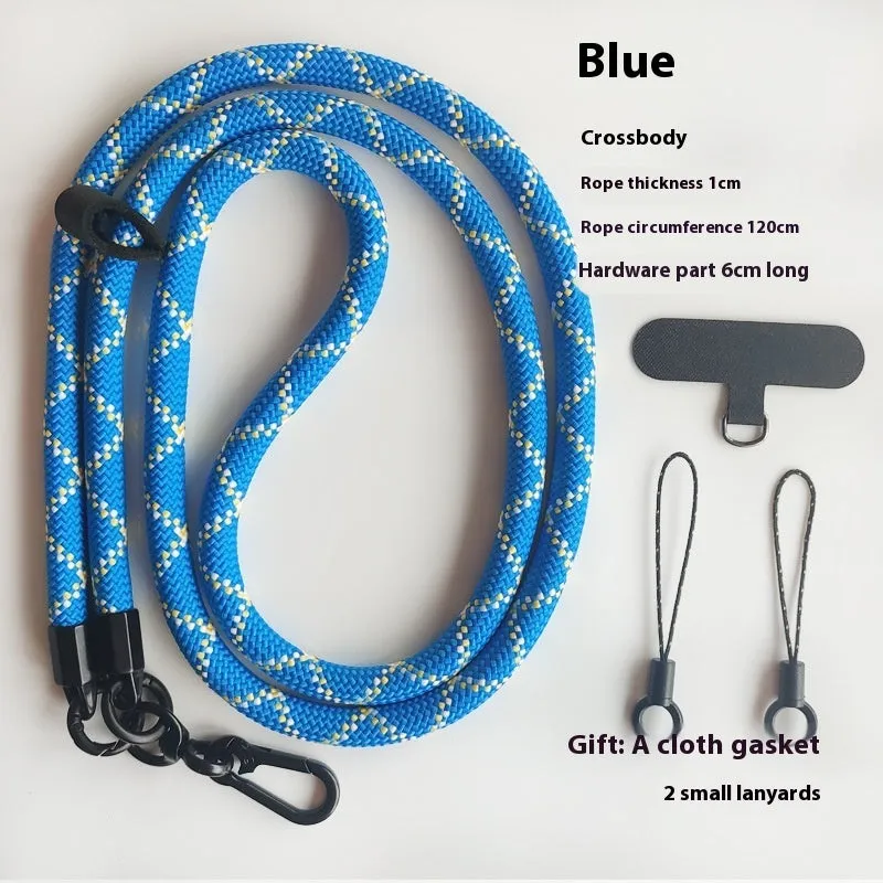 Mobile phone lanyard crossbody sling with anti-lost polyester rope and metal buckle