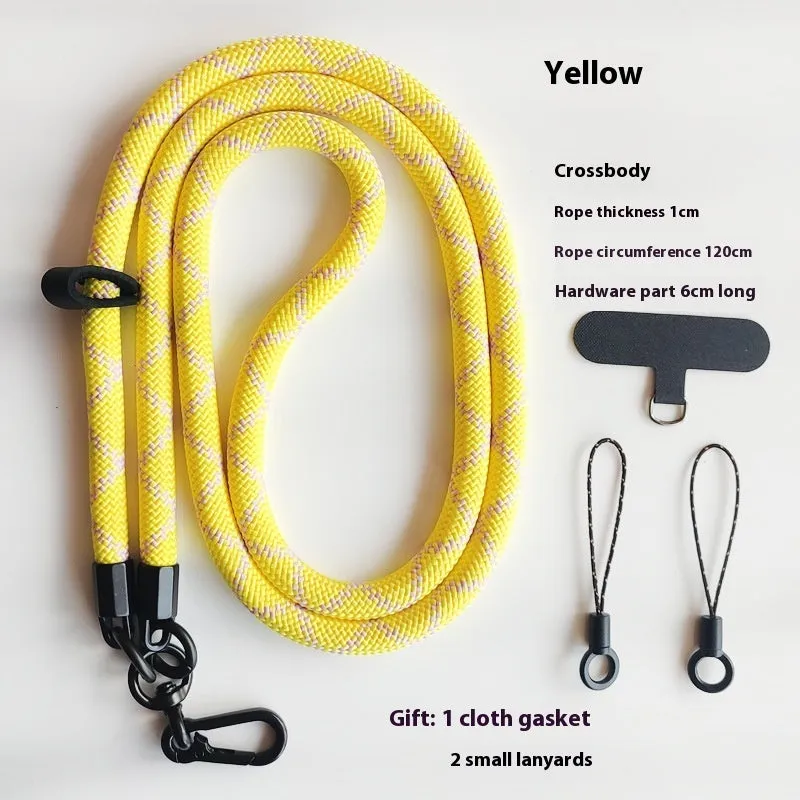Mobile phone lanyard crossbody sling with anti-lost polyester rope and metal buckle