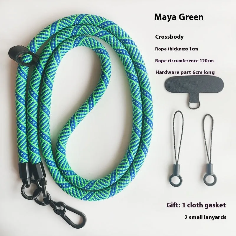 Mobile phone lanyard crossbody sling with anti-lost polyester rope and metal buckle
